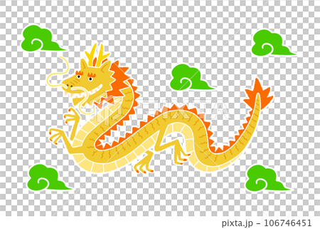 金色的巨龍在天空中飛翔 金色的巨龍在天空中飛翔 106746451