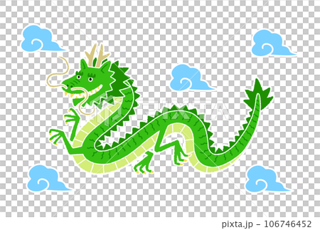 青龍在天上飛翔-插圖素材 [106746452] - PIXTA圖庫