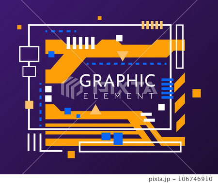Futuristic geometric banner. Modern technology banner in cyberpunk style. Futuristic hi-tech badge 106746910