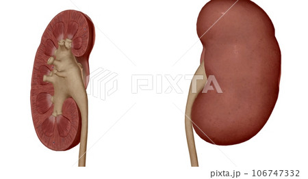 Each kidney consists of an outer renal cortex, an inner renal medulla, and a renal pelvis Each kidney consists of an outer renal cortex, an inner renal medulla, and a renal pelvis 106747332