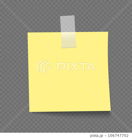 ads yellow sheet of paper with sticky tape 106747702