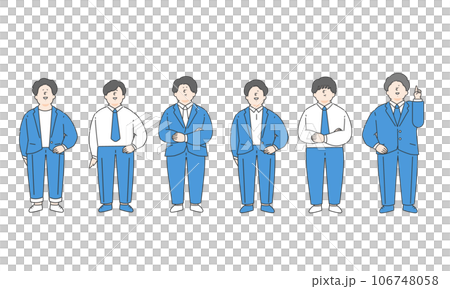 男性のビジネスパーソンのイラストセット　 106748058