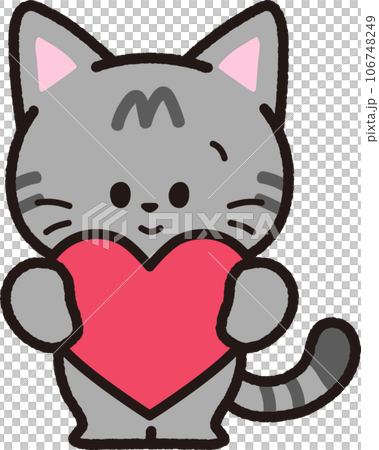 mackerel tabby cat with a big heart 106748249