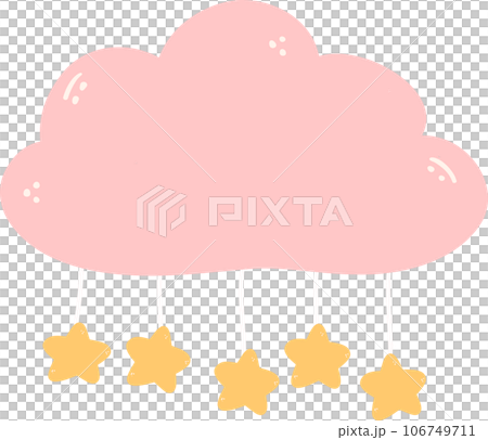 baby shower nursery element pink cloud with stars 106749711