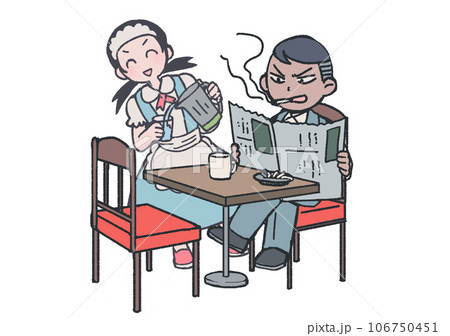 コーヒー一杯で粘る人vs小まめに水を注ぎ足す店員 106750451