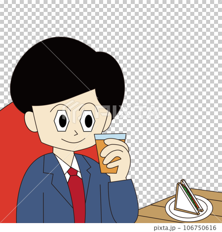 男人在咖啡店喝果汁 106750616