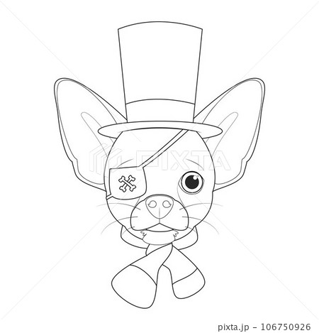 Coloring Pages Cute Hipster Dogs Funny Hats Accessories Line Art Stock  Vector by ©Sybirko 386989188