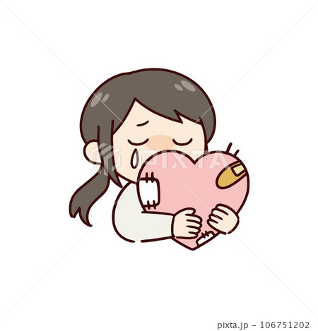 心に傷を負って悲しむ女性のイラスト素材 [106751202] - PIXTA