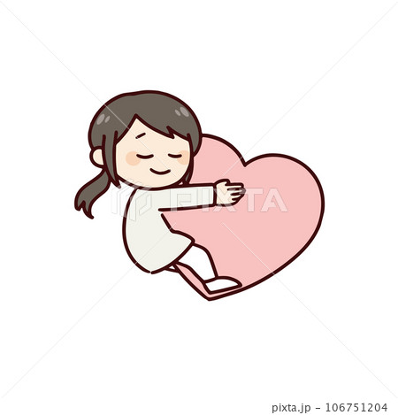 心を大切にする女性のイラスト素材 [106751204] - PIXTA
