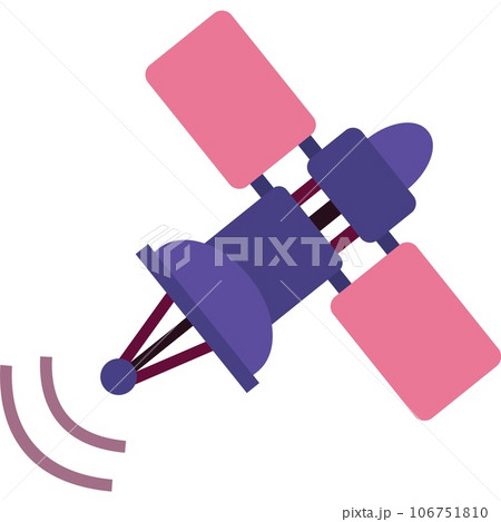 Satellite in orbit vector icon isolated on white 106751810