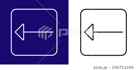 The pathfinding icon is in the form of an arrow pointing left. Available in two colors blue, white and white, black.  106752266