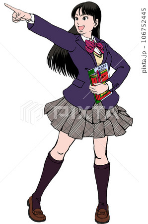 大学合格に向けて頑張る女子高生_ブレザーベスト影なし 106752445