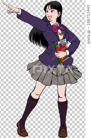 大学合格に向けて頑張る女子高生_ブレザーベスト影なし 106752445