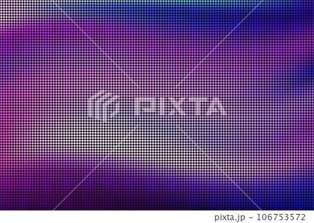 Purple LED screen macro texture with glowing circle pixels 106753572