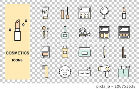 Makeup related colorful line icon set 106753638