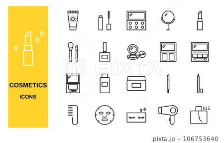 メイクアップ関連のラインアイコンセット メイクアップ関連のラインアイコンセット 106753640