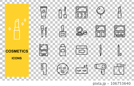 メイクアップ関連のラインアイコンセット メイクアップ関連のラインアイコンセット 106753640
