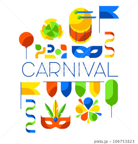 Carnival party background. Mardi Gras illustration for traditional holiday or festival. 106753823