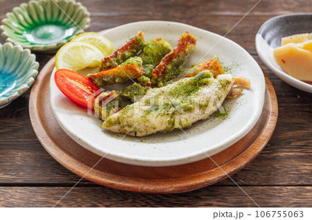 ちくわとササミの抹茶磯辺揚げ 106755063