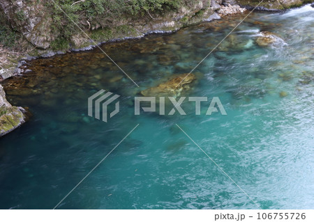 エメラルドグリーンの美しい板取川 106755726