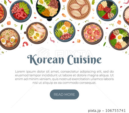 Korean Food Tasty Dish Banner Design Vector Template Korean Food Tasty Dish Banner Design Vector Template 106755741