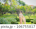 Traditional Thai costume Beautiful Woman Walk in Garden 106755817