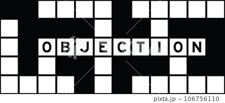 Alphabet letter in word objection on crossword のイラスト素材 106756110