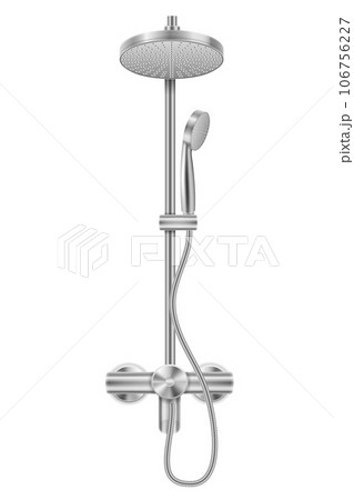 metal chrome shower head for bathroom vector illustration 106756227