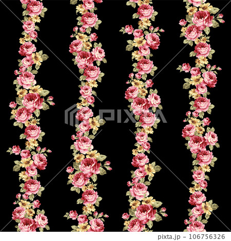 テキスタイルに最適な美しい薔薇の図案, 106756326