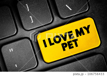 I love my Pet text button on keyboard, concept background I love my Pet text button on keyboard, concept background 106756433