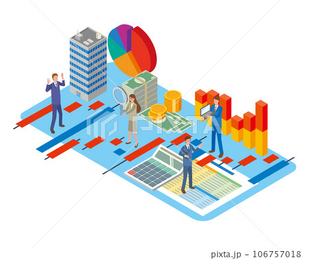 株価を分析する人々 106757018
