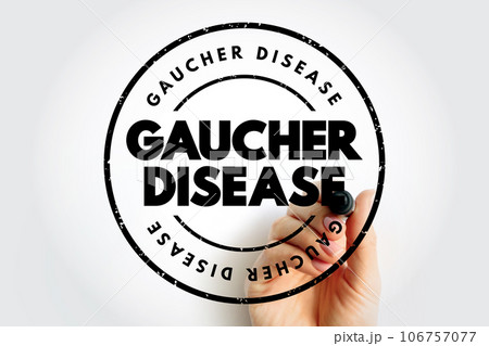 Gaucher Disease - rare genetic disorder passed down from parents to children, text concept stamp Gaucher Disease - rare genetic disorder passed down from parents to children, text concept stamp 106757077