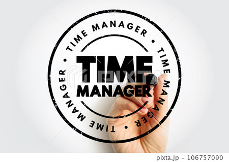 Time Manager text stamp, concept background 106757090