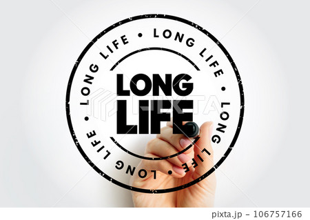 Long Life text stamp, concept background 106757166