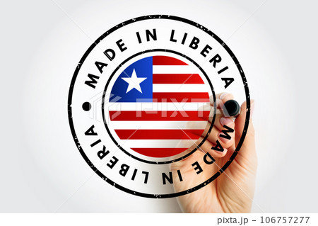 Made in Liberia text emblem stamp, concept background Made in Liberia text emblem stamp, concept background 106757277