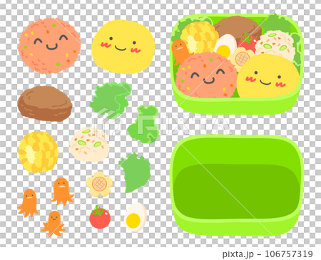 キャラ弁 チキンライスとオムライスセット キャラ弁 チキンライスとオムライスセット 106757319