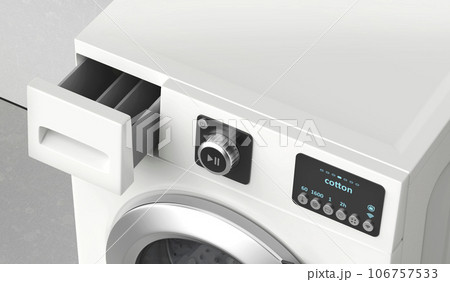 Washing machine with open detergent drawer 106757533
