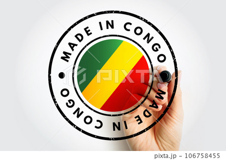 Made in Congo text emblem stamp, concept background 106758455