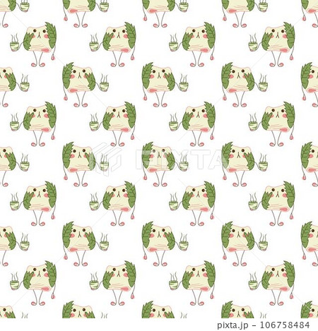 Sakura mochi pattern18. Seamless pattern with cute mochi character. Doodle cartoon vector illustration. Sakura mochi pattern18. Seamless pattern with cute mochi character. Doodle cartoon vector illustration. 106758484