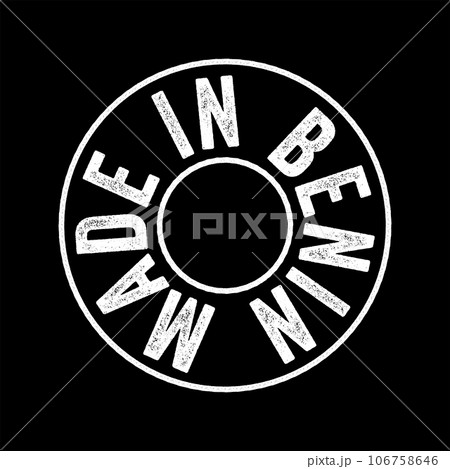 Made in Benin text emblem stamp, concept background 106758646