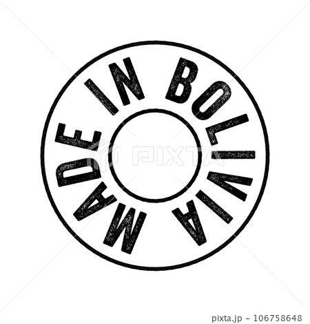 Made in Bolivia text emblem stamp, concept background 106758648