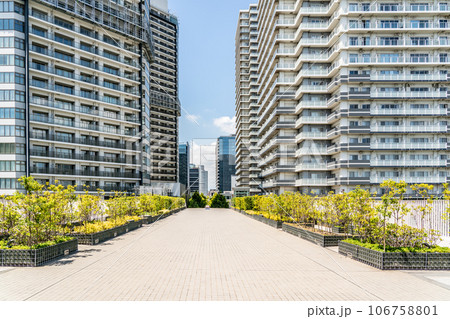 タワーマンションのある都市風景 106758801