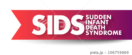 SIDS Sudden Infant Death Syndrome - sudden unexplained death of a child of less than one year of age, acronym text concept background 106759869