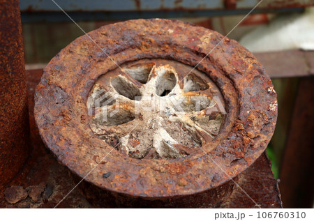 A rusty old found rustic grate from a samovar 106760310