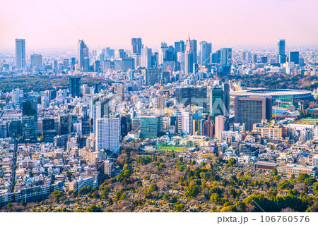 日本の東京都市景観 国立競技場(新宿区霞ヶ丘町)や新宿副都心などを望む 日本の東京都市景観 国立競技場(新宿区霞ヶ丘町)や新宿副都心などを望む 106760576