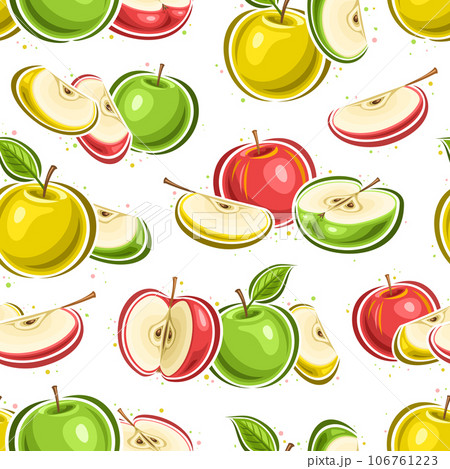 Vector Colorful Apples seamless pattern 106761223