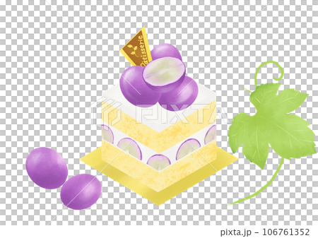 おいしそうなブドウのスクエアケーキ おいしそうなブドウのスクエアケーキ 106761352