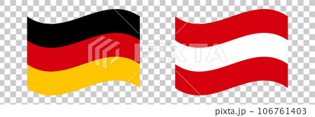 ドイツ国旗とオーストリア国旗のアイコンセット 106761403