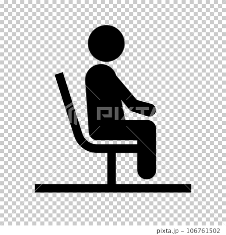 Pictogram of a person sitting on a chair. vector. 106761502