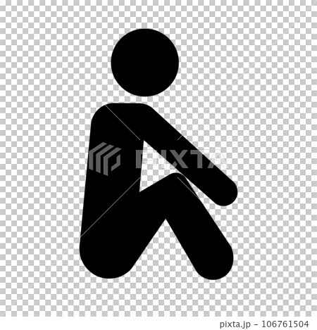 People sitting on the floor holding their knees, triangle sitting, gymnastics sitting 106761504